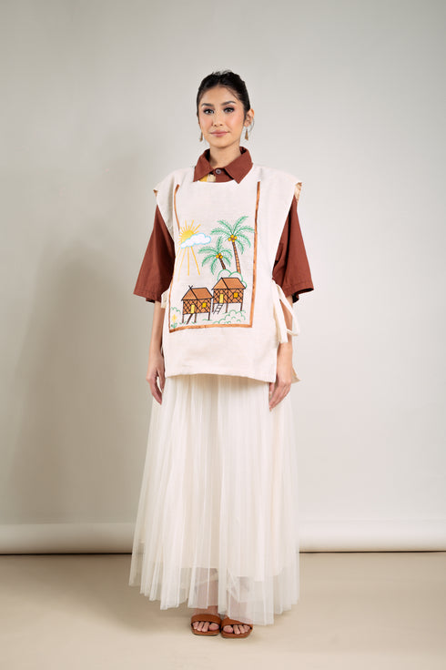 EMGEE by Get Spotted: Bahay Kubo Bib in Pina Fabric (Copy)
